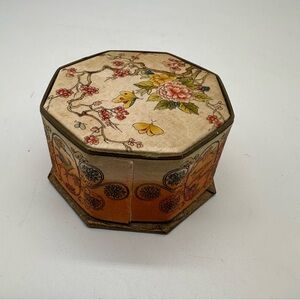 Shari Langlois New York Antique 1920's Powder Box Silk Powder Box Cherry